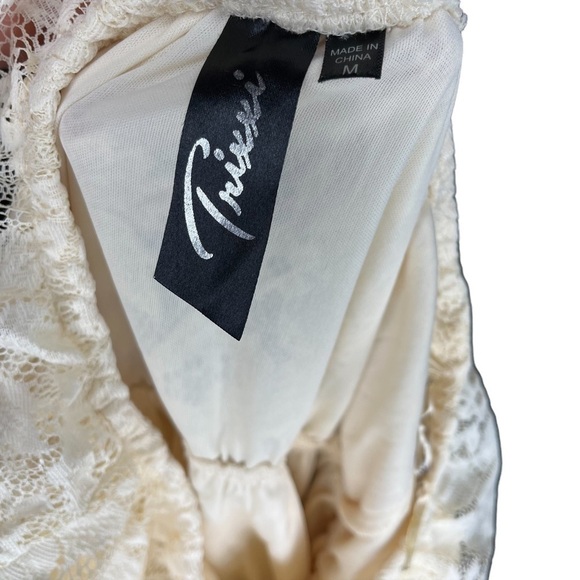 Trixxi Strapless Pale yellow lace dress Sz M - Picture 6 of 6